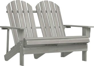 vidaXL Vidaxl - Silla Adirondack De Jard&iacute;n 2 Plazas Madera Maciza Abeto Gris