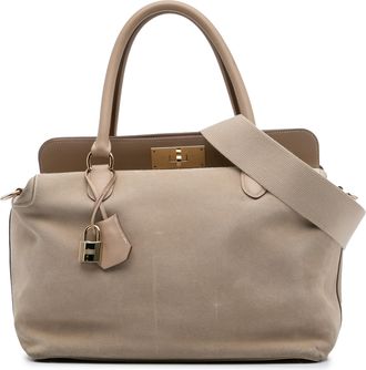 Hermès Pre-owned Womens Suede Leather Handbag With Padlock - Tan - One Size