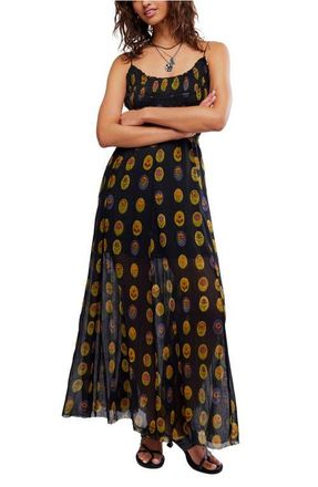 Free People Ciella Floral Cotton Maxi Dress in Midnight Combo at Nordstrom, Size X-Small