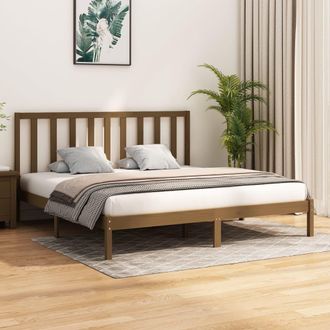 vidaXL Vidaxl - Estructura Cama Sin Colch&oacute;n Madera Pino Marr&oacute;n Miel 200x200 Cm