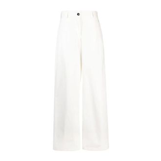 Jil Sander Wide Trousers, female, White, Size: M Wide Trousers