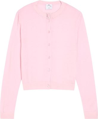 Courr&egrave;ges Buckle Fastening Merino Wool Cardigan - Light Pink - S (UK8-10 / S)