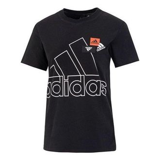 adidas (WMNS) adidas Brd T-Shirt Asia Sizing Black White HM5286
