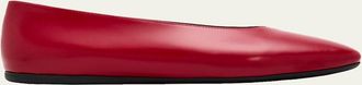 Prada Brushed Leather Ballerina Flats