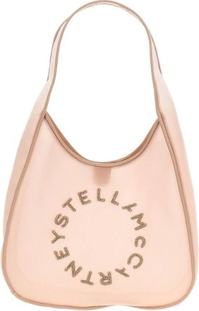 Stella McCartney Stella McCartney, Shoulder Bags, female, Pink, Size: ONE SIZE Logo Large Hobo Bag Mesh