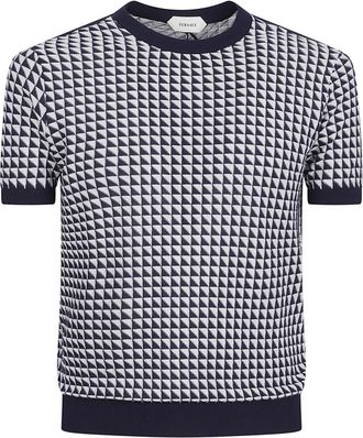 Versace Truien - Heren - Ronde hals truien - Veelkleurig - XL - Katoen - Truien & Vesten