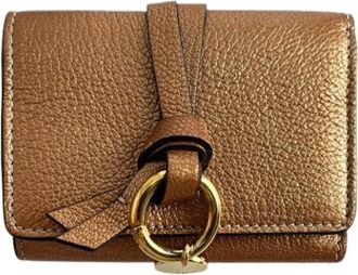 Chlo&eacute; Pre-owned Alphabet Mini Lederen Vouwportemonnee - Dames - Vintage Accessoires - Bruin - ONE Size - Leer - Vintage