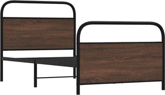 vidaXL Estructura de cama sin colchón 90x200 cm madera marrón roble Vidaxl