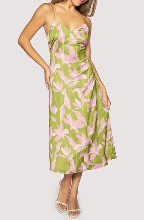 Lost + Wander Floral Alcazar Midi Sundress in Green-Floral at Nordstrom, Size X-Small