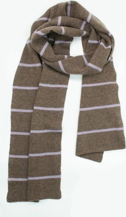 Portolano Womens Cashmere Striped Scarf In Beige