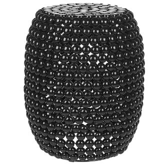 Beliani Beliani - Mesa Auxiliar Negra 32 Cm Metal Pl&aacute;stico Forma Ovalada Tambor Sala De Estar Uhana