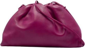 Bottega Veneta Pre-owned Leren Pouch - Dames - Vintage Schoudertas - Paars - ONE Size - Leer - Vintage
