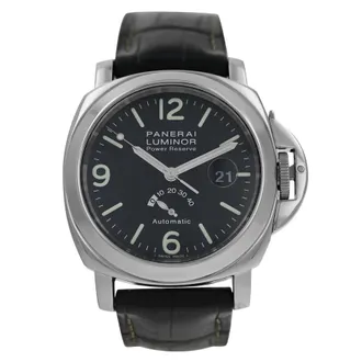 Officine Panerai Pre-owned Panerai Luminor Power Reserve Automatic Black Dial Mens Watch PAM00027