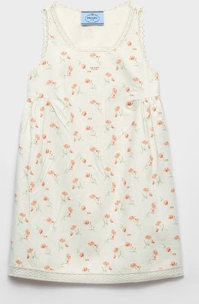 Prada Floral print linen mini-dress
