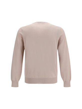 Brunello Cucinelli Ribbed Crew Neck Cotton Sweater - Beige