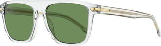 BOSS Boss Mens Flat Top Sunglasses B1599/S KB7QT Transparent Gray 56mm