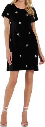 Jude Connally Ella Velvet Mini Dress In Black Sparkle