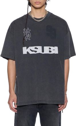 Ksubi Rugged Ekcess Oversize Graphic T-Shirt in Charcoal at Nordstrom, Size Medium