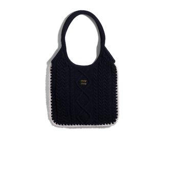 Miu Miu Ivy Wool And Cashmere Bag, Woman, Blue/white