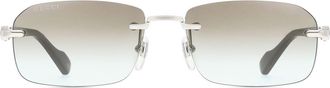 Gucci GG1221S 008 Mens Sunglasses Silver Size 56 - Free RX Lenses - Free RX Lenses