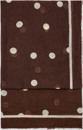 Mango Foulard stampa bordi sfilacciati cioccolato - Donna - Taglia unica - MANGO