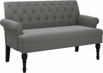 vidaXL Banco Con Respaldo Tela Gris Oscuro 120x62x75,5 Cm Vidaxl