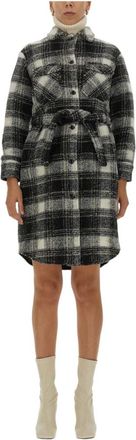 Woolrich Gentry Long Overshirt - Dames - Jas met riem - Zwart - M - Wol - Jassen