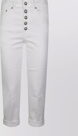 Dondup rolled cuffs button detailing trousers