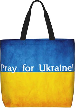 Generic Women Handbag Pray For Ukraine Tote Bag Reusable Large Capacity Beach Travel Bags, For Holiday, Gym, Wedding, Graduation, Work