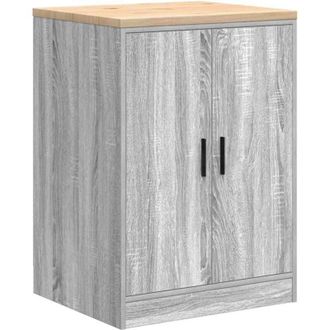 vidaXL Armario de garaje de madera maciza pino gris Sonoma 60x51x85 cm vidaXL