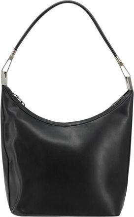 Gucci Zip Hobo Leather Black Leather Handbag (Pre-Owned)