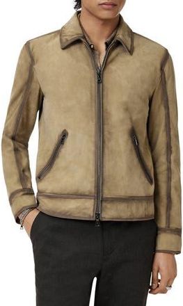 John Varvatos Benjamin Suede Jacket in Camel at Nordstrom Rack, Size 48