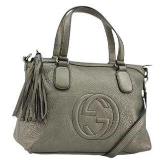 Gucci Pre-owned Handbags, female, Gray, Size: ONE SIZE Pre-owned Vintage Hand Bag