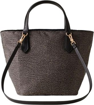 Borbonese B-Escape Kleine Shopper - Dames - Shoppers - Zwart - ONE Size - Leer - Tassen