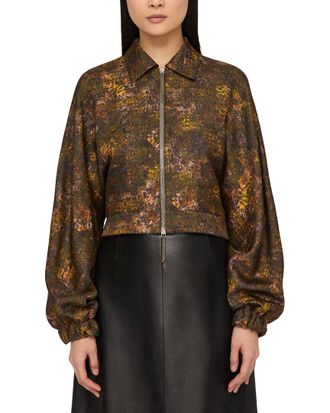 Lafayette 148 New York Silk- & Wool-Blend Bomber Jacket