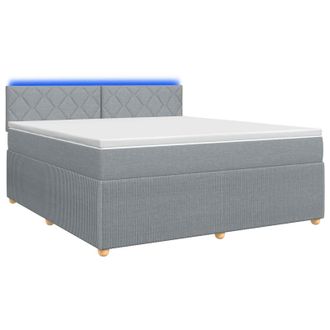 vidaXL Letto Box Spring Con Materasso Grigio Chiaro 140 X 200 Cm Vidaxl