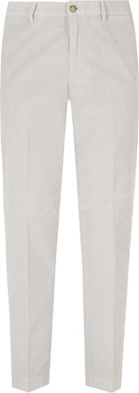 Seventy Regular Fit Cotton Velvet Trousers with Hidden Closure