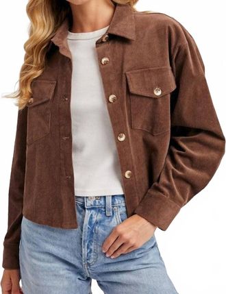 Sadie & Sage Cropped Leather Coat In Dark Brown
