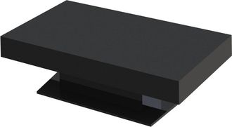 ML Design Mesa de centro 110 x 60 cm con almacenamiento negra,aglomerado