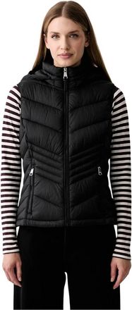 DKNY Gewatteerd Vest met Capuchon - Dames - Bodywarmers - Zwart - M - Polyester - Jassen