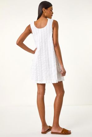 Roman Textured Short A-Line Dress