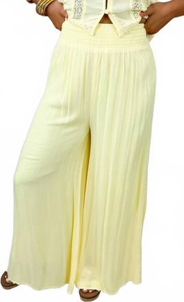 Elan Womens Sunshine Flowy Pants In Yellow