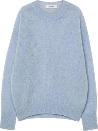 Pomandere Superkid Mohair Sweater Zachte Luxe Winter - Dames - Ronde hals truien - Blauw - M - Wol - Truien & Vesten
