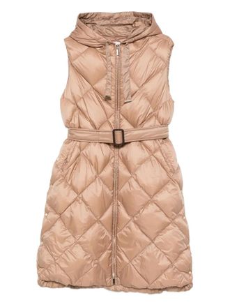 Max Mara belted quilted coat - women - Polyamide - 36 - Neutrals