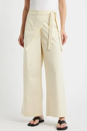 Faithfull The Brand Culip Wide Leg Cotton Trousers in Milk at Nordstrom, Size X-Large
