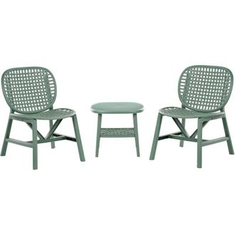 Beliani Beliani - Set bar bistrot da giardino per esterni Tavolo e sedie basse verde Sicelle