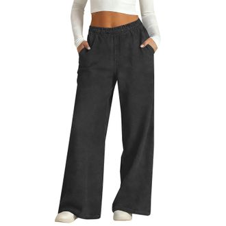 Generic Womens Jeans High Waisted Wide Leg Jeans for Women Casual Boyfriend Elastic High Waist Barrel Trousers Fashion Going Out Denim Pants Streetwear Work P
