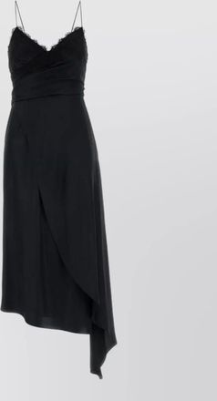 Moschino satin dress asymmetric hem draped design