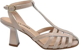 Janet & Janet Schoenen, Dames, Beige, 37 EU, Leer, Schoenen met veters