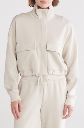 Zella Whisper Scuba Knit Jacket in Grey Moonbeam at Nordstrom Rack, Size X-Small